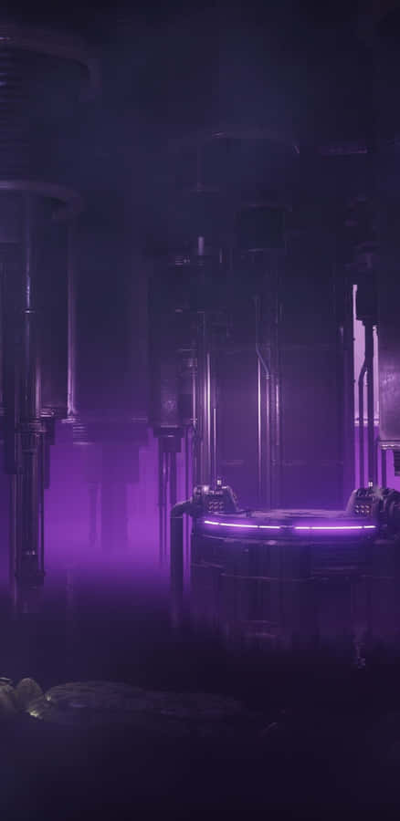 Planode fundo Destiny 2 para Pixel 3XL com tema de banheiro roxo.