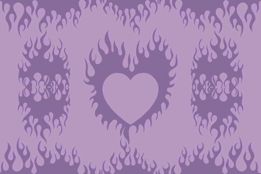Pattern di Fiamma Cuore Viola Y2K Estetico