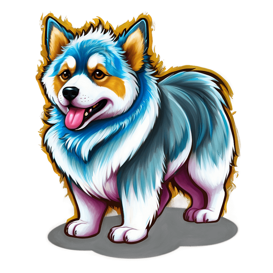Fluffy Perro Art PNG 40