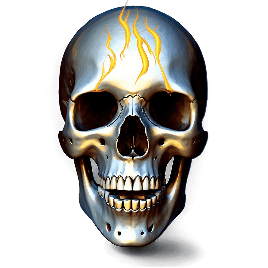 Skull in Flames PNG jpx