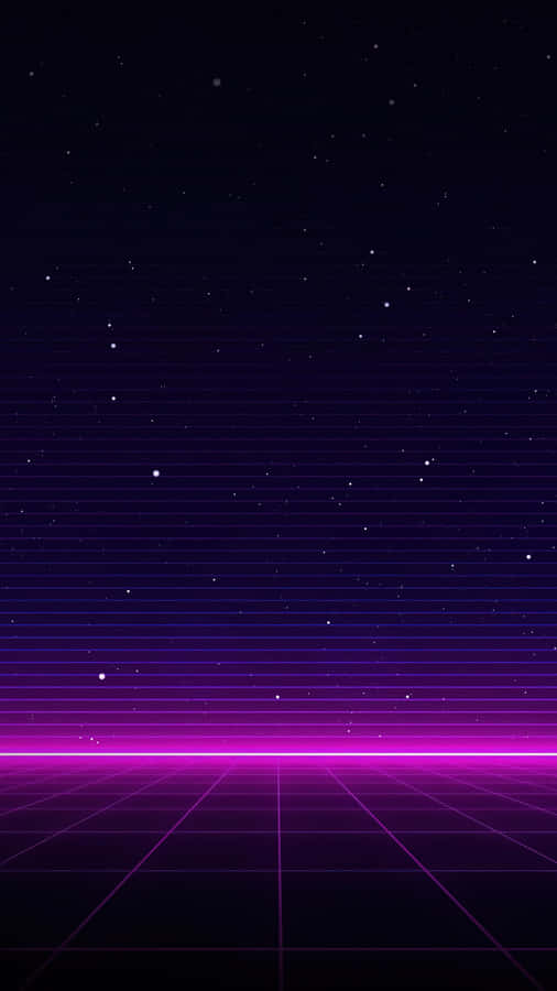 Paisagem de Grade Synthwave Retro Futurista