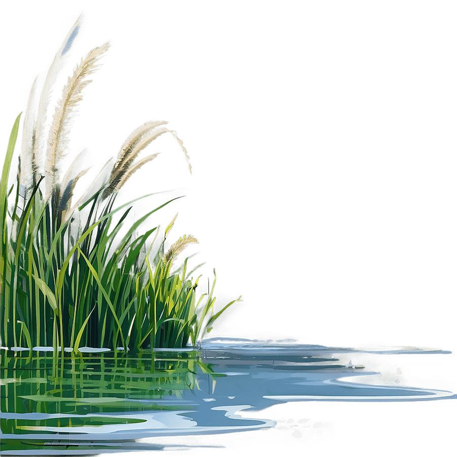 Tall Grass Near Water PNG 79