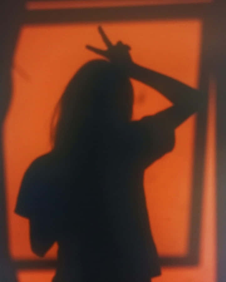 Perfilde Figura de Protagonista Feminino com Sombra Laranja