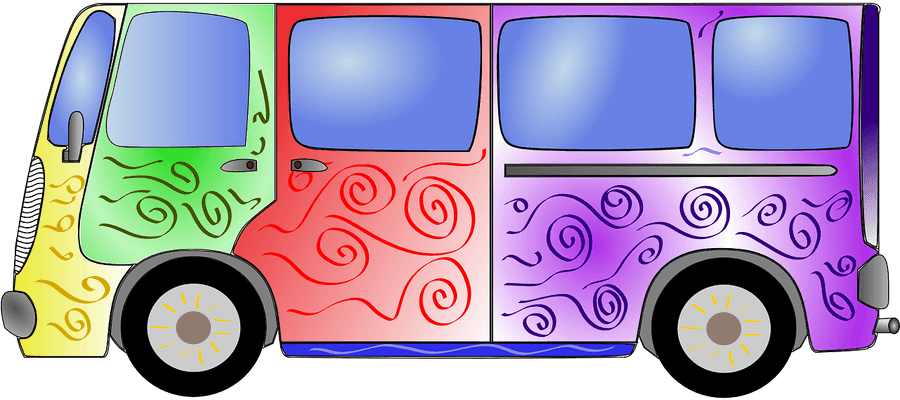 Colorful Hippie Van Illustration