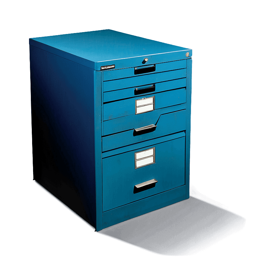 Blue Filing Cabinet PNG nve