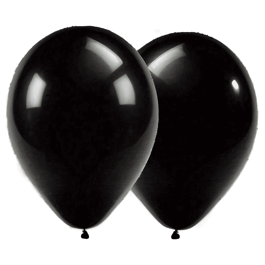 Floating Black Balloons PNG syq