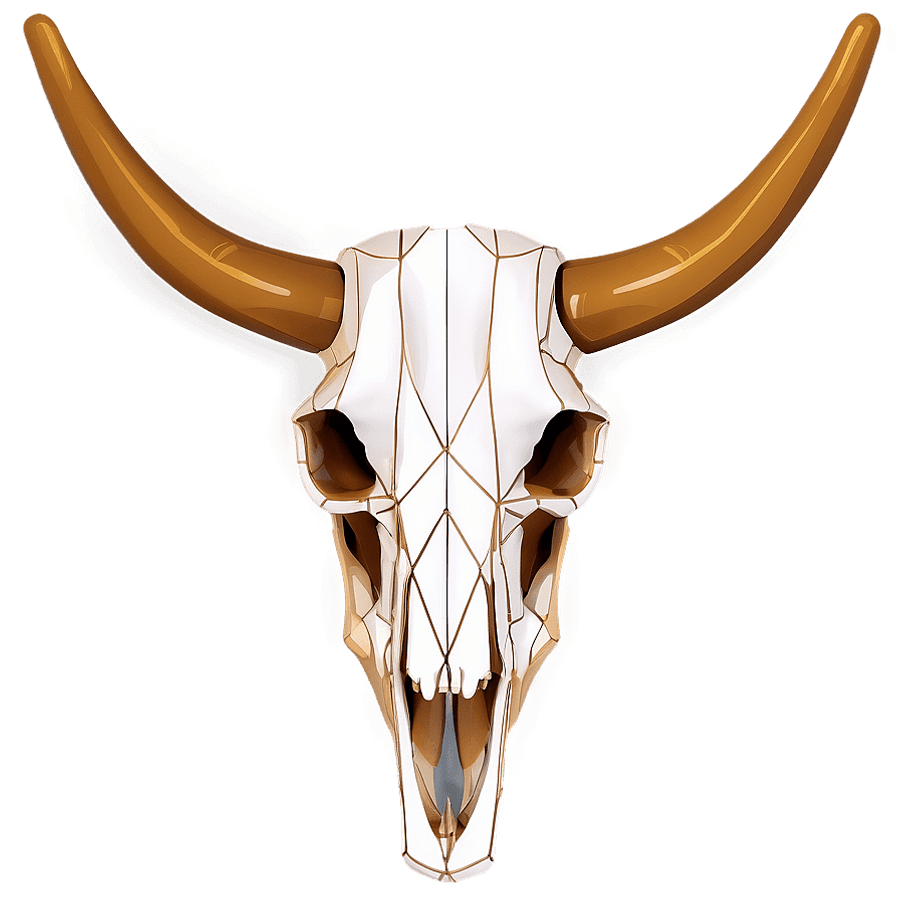 Geometric Longhorn Skull Pattern PNG kcr