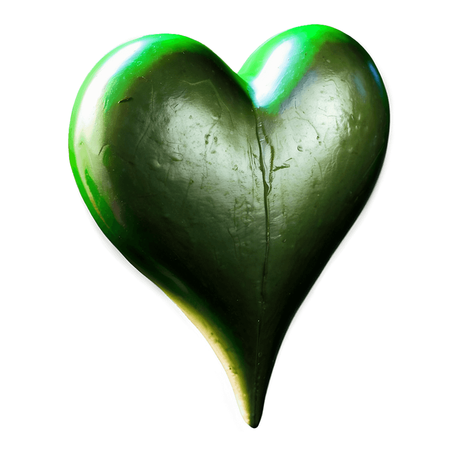 Green Heart Aesthetic PNG phq33