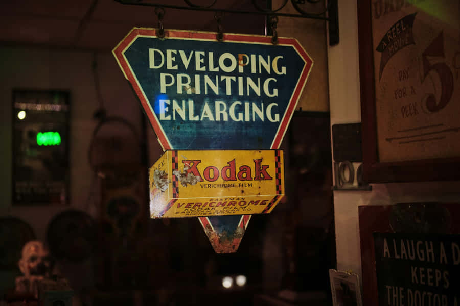 Placa Vintage de Revelação de Filme Kodak