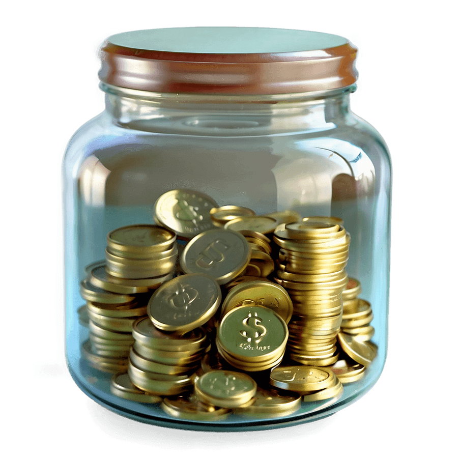 Cartoon Money Saving Jar PNG gip