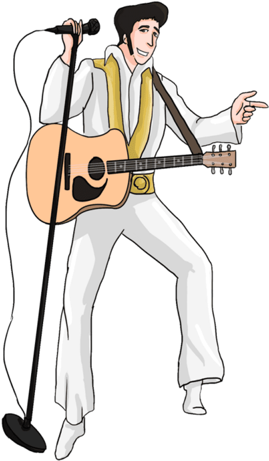 Animated Elvis Performing With Guitar