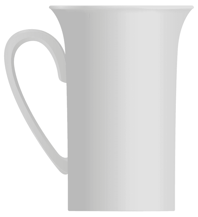 White Ceramic Pitcheron Blue Background
