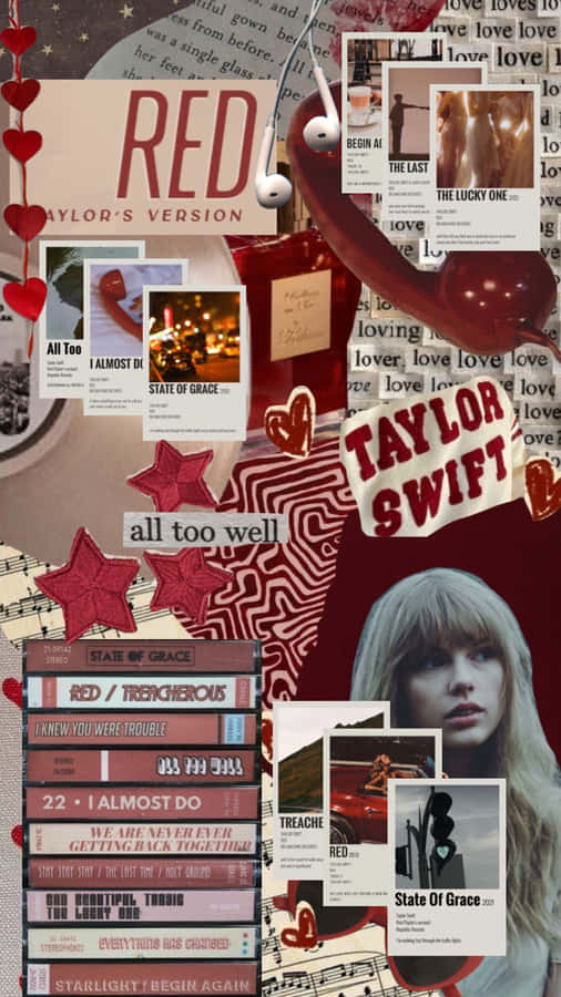 Collage Estetico Rosso di Taylor Swift