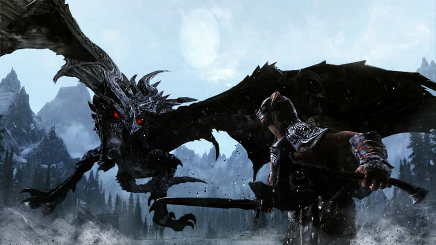 SkyrimPaarthurnax 3840 x 2156 baggrundsbillede