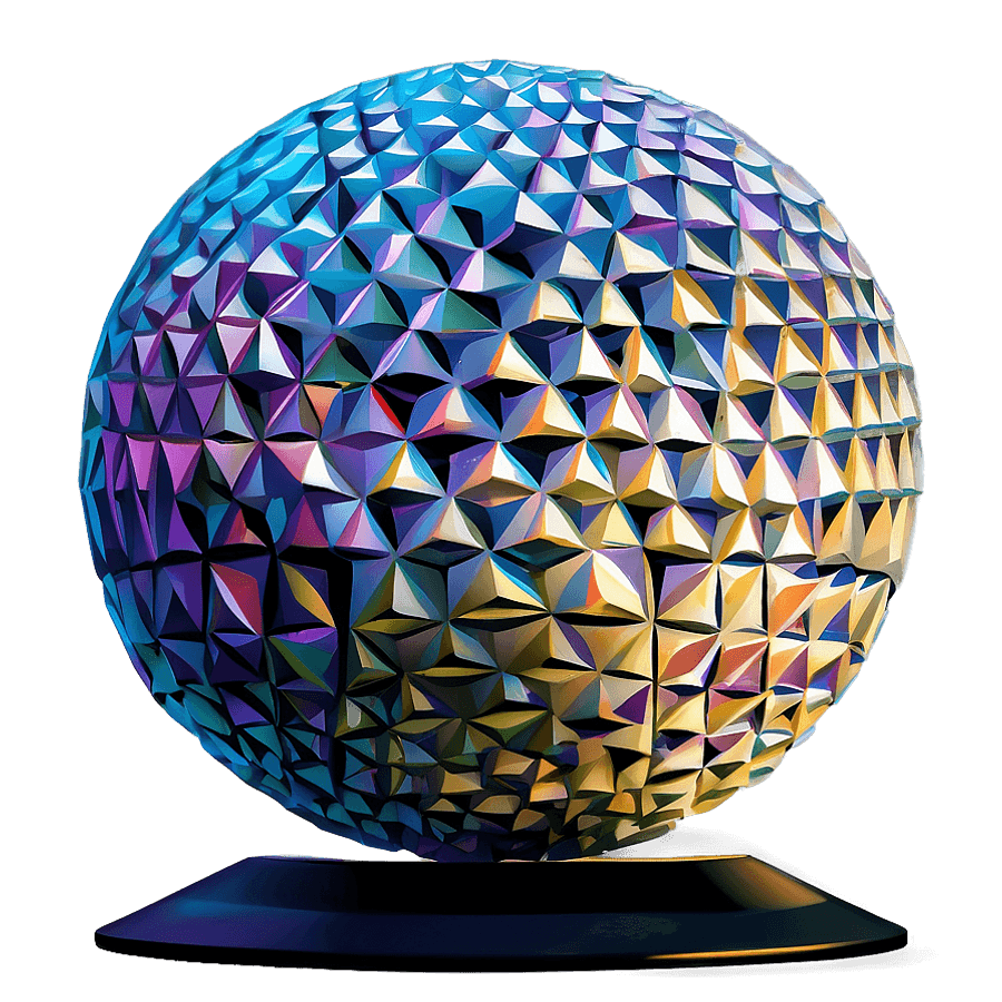 Epcot Ball Detailed Illustration PNG 06292024