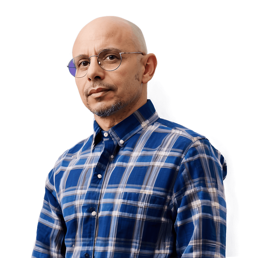 Bald Man in Casual Wear PNG 06252024
