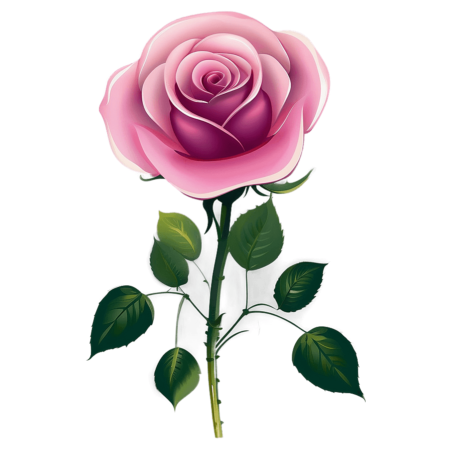 Whimsical Rose Vector PNG wfw95