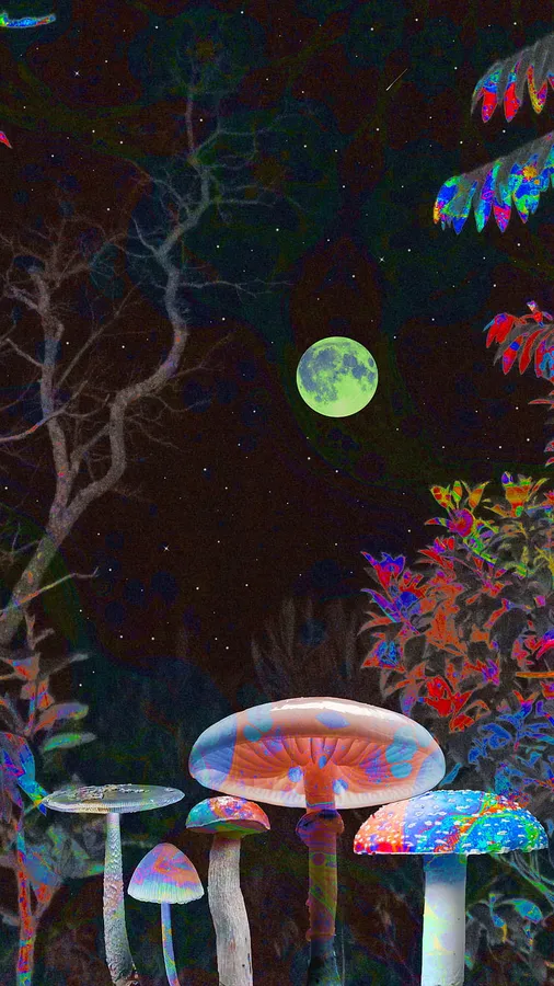 Trippy Mushroom Background