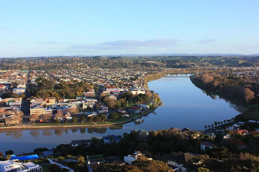 Vista Aerea del Fiume Whanganui in Nuova Zelanda
