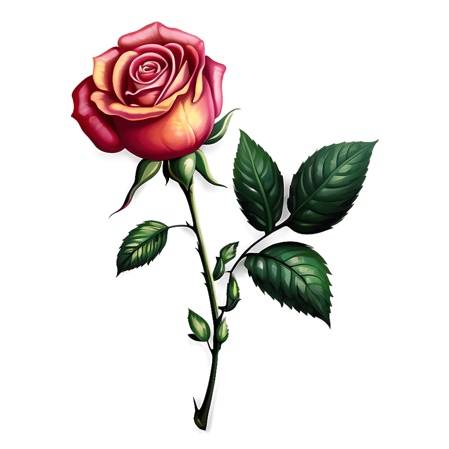 Vintage Rose Emblem PNG ean2