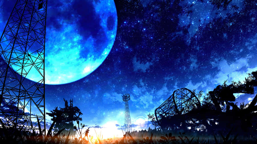 Anime Mond Nachthimmel