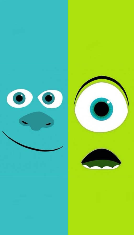 Monsters Inc Mike En Sulley Split Screen wallpaper
