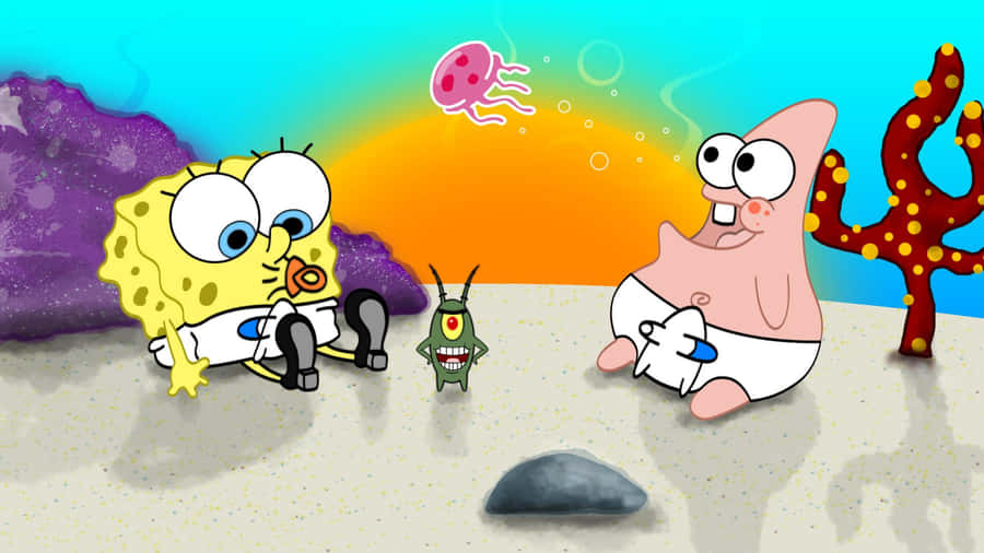 ÄsthetischerSpongebob pixelierter Hintergrund