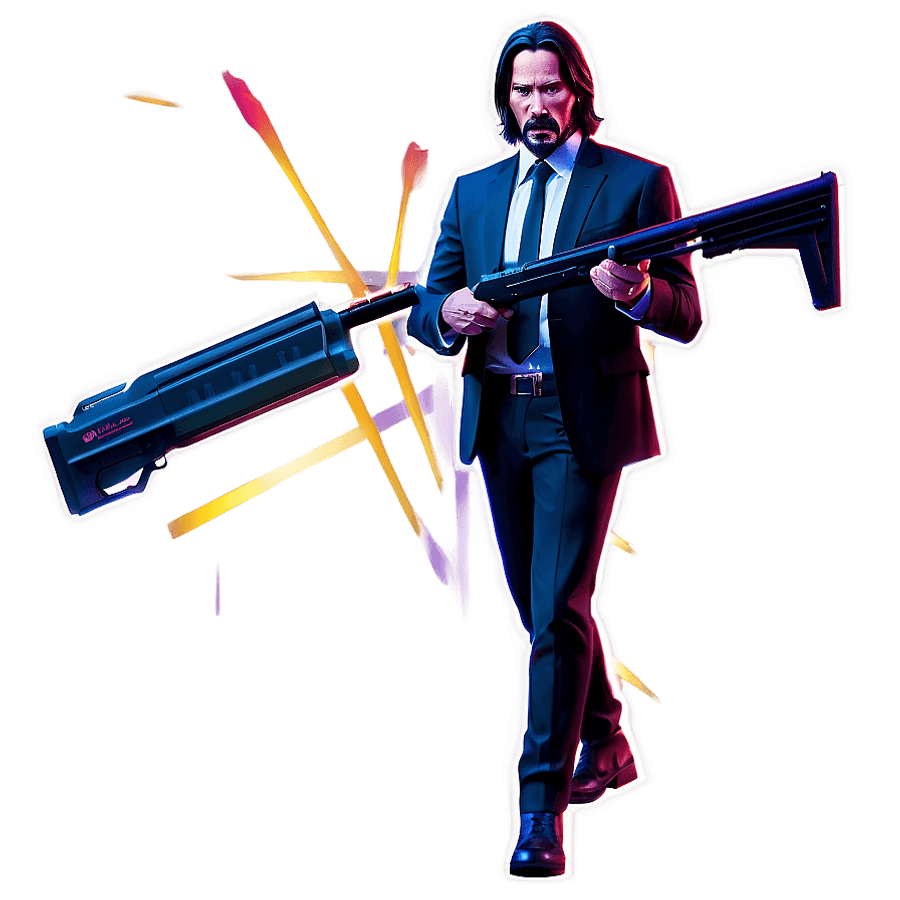John Wick with Shotgun PNG 05212024