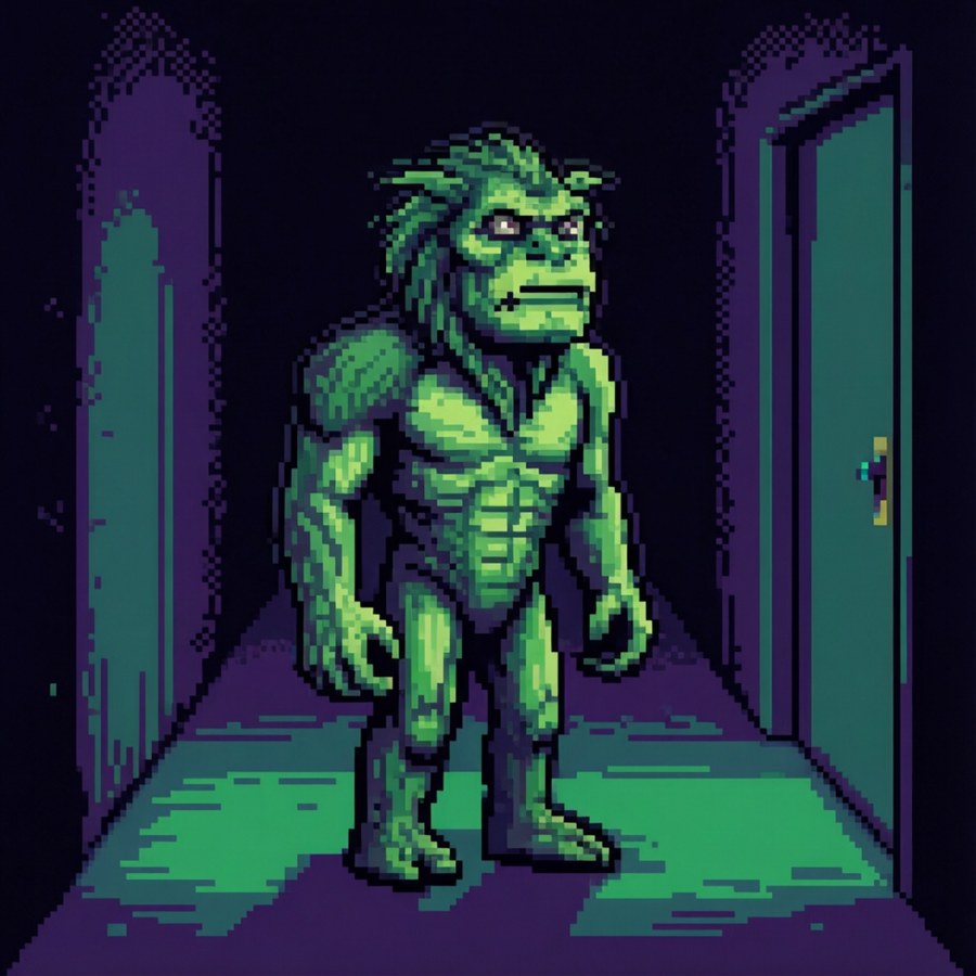 Retro pixel art wallpaper of Flathead from FNF.