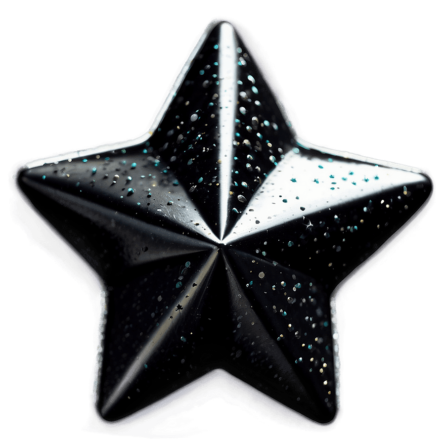 Sparkling Black Star PNG sem5