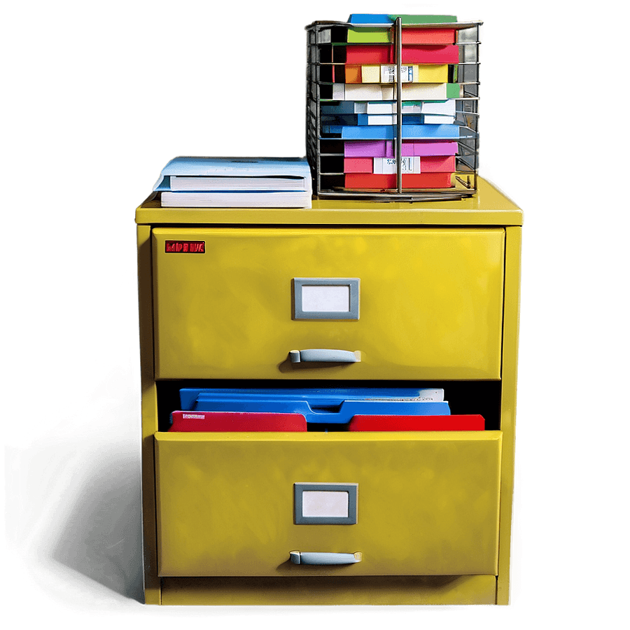 Yellow Filing Cabinet PNG ieo