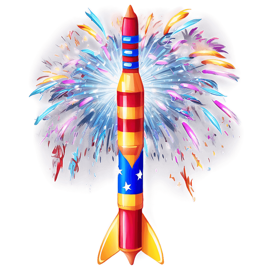 Colorful Firework Rocket PNG kfb44
