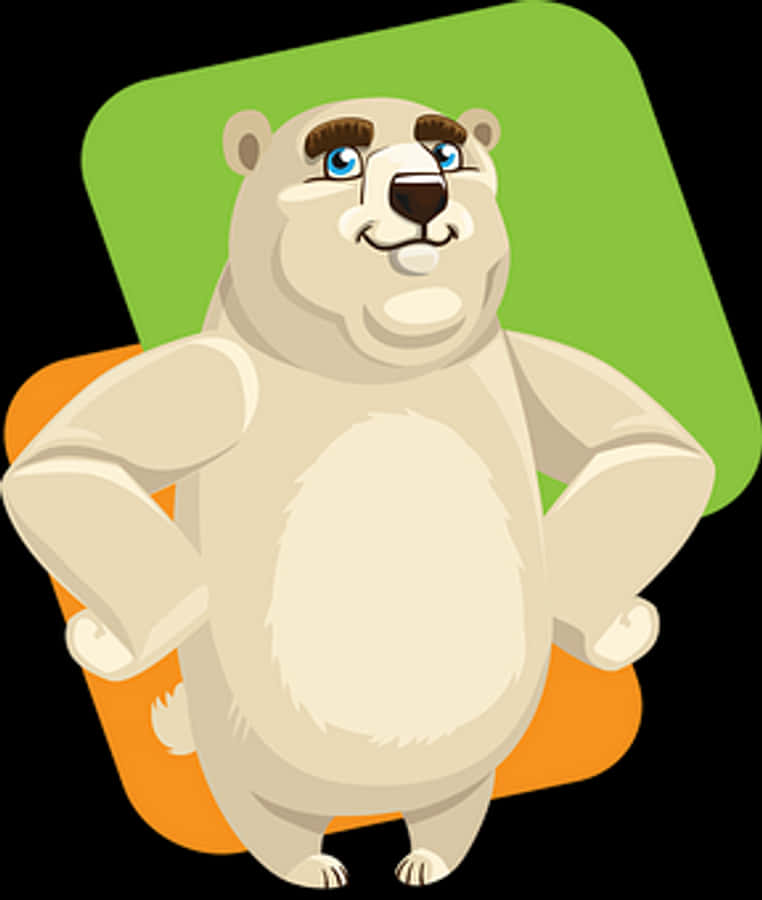 Cartoon Polar Bear Confident Pose