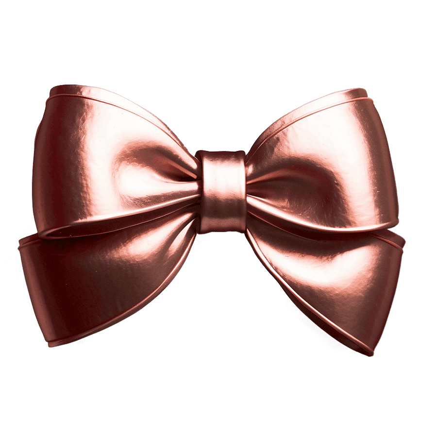 Metallic Rose Gold Christmas Bow PNG 81