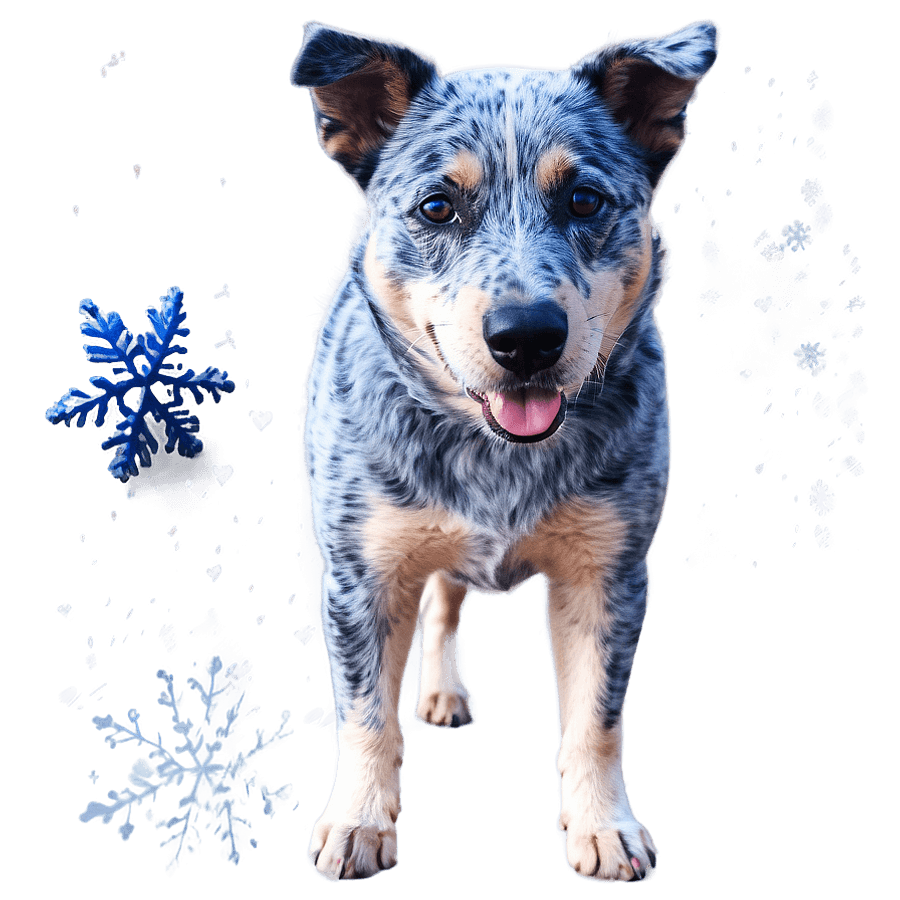 Blue Heeler in Snow PNG apc