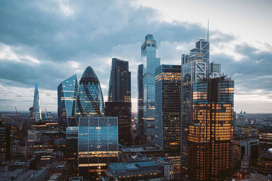 The Gherkin Among Other Skyscrapers