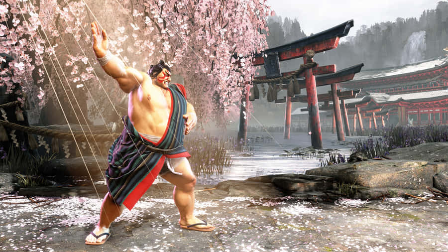 E. Honda Dei Cherry Blossoms Di Street Fighter