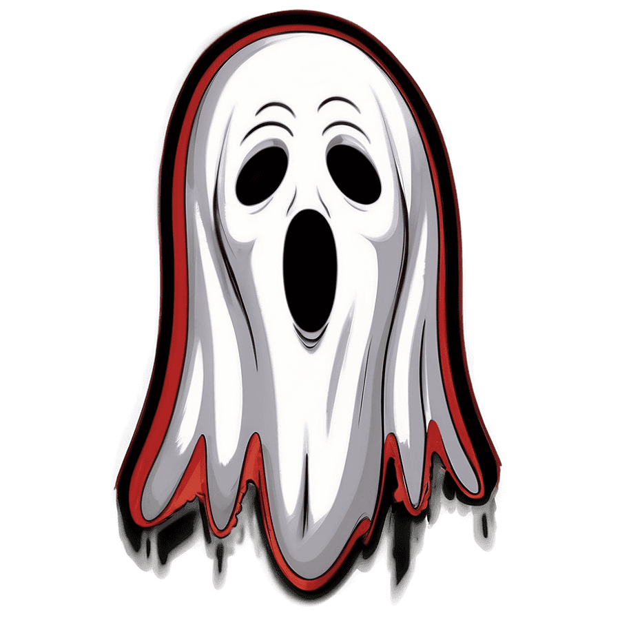 Ghastly Ghost Face Sketch PNG jbw58
