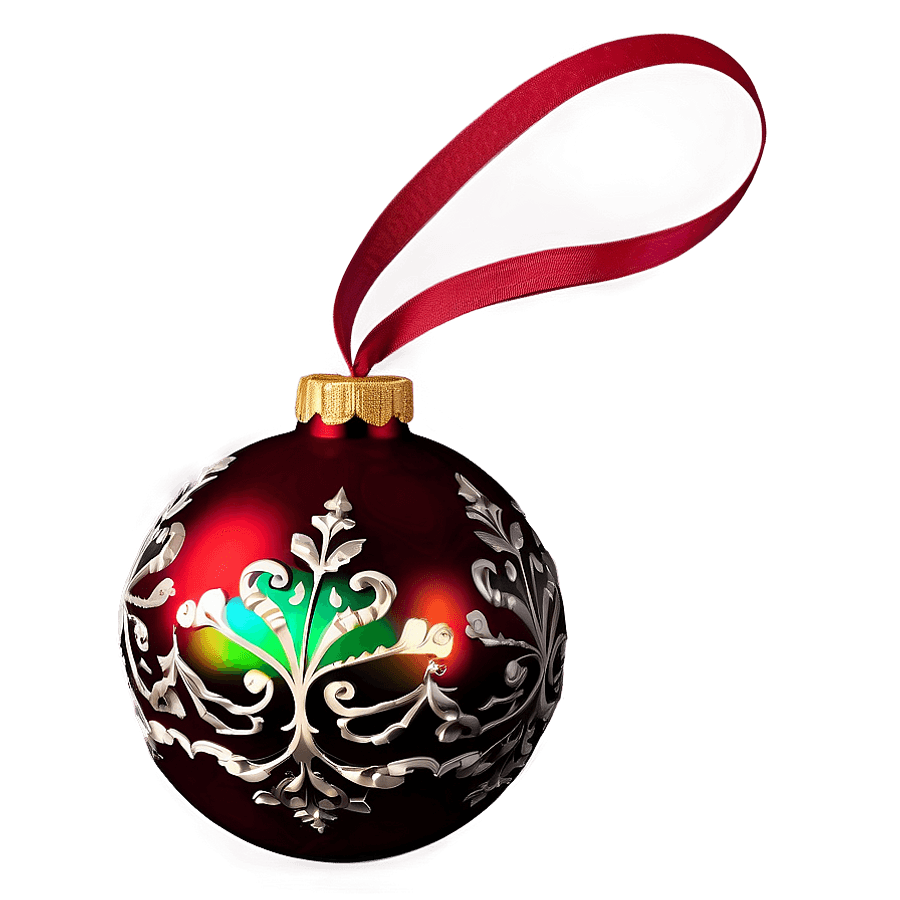 Red Christmas Ornament PNG ool94