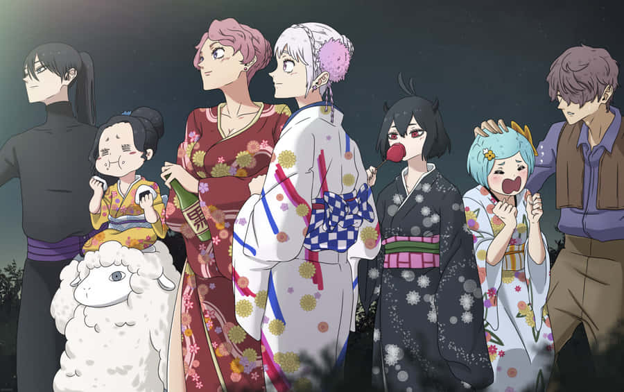 Black Clover Charaktere im Kimono