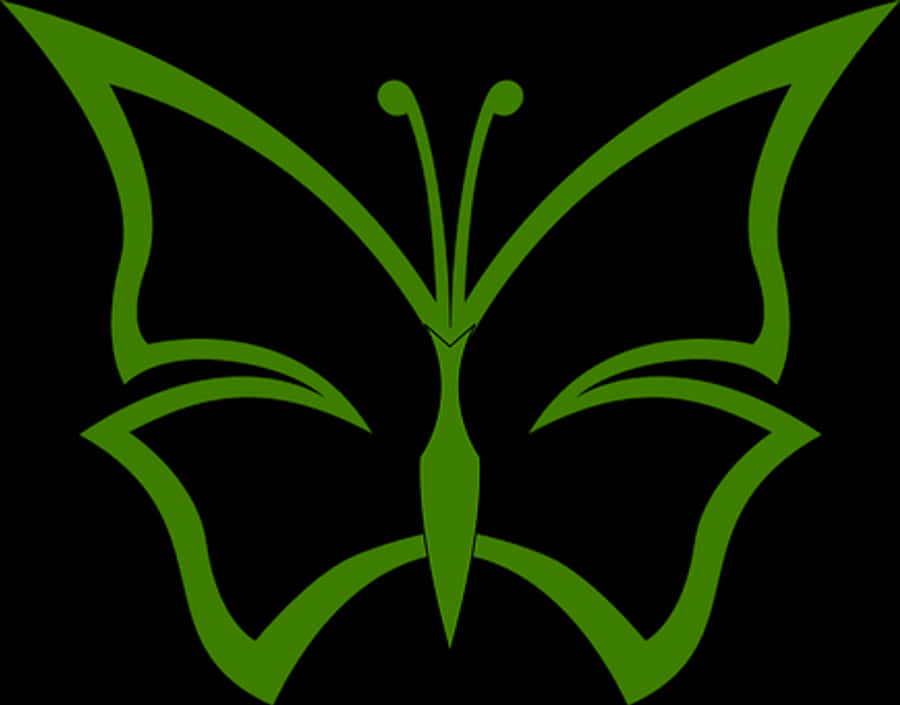 Green Butterfly Silhouette