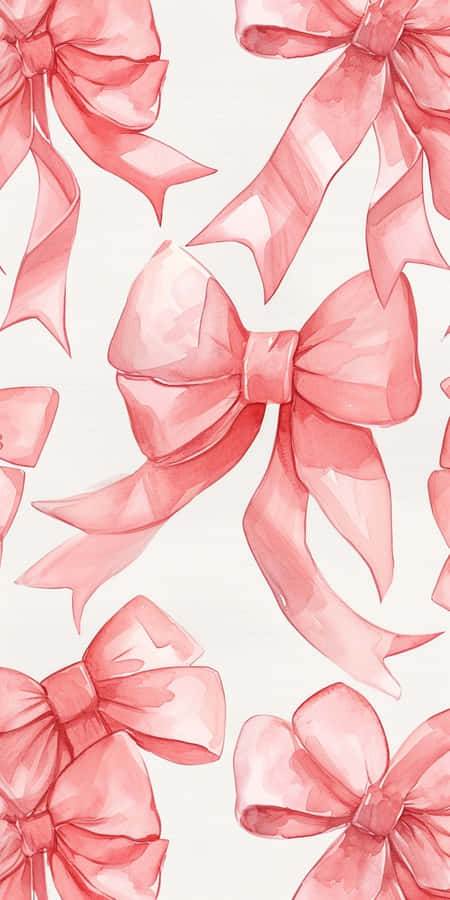 Rosa Aquarell Schleifen Muster