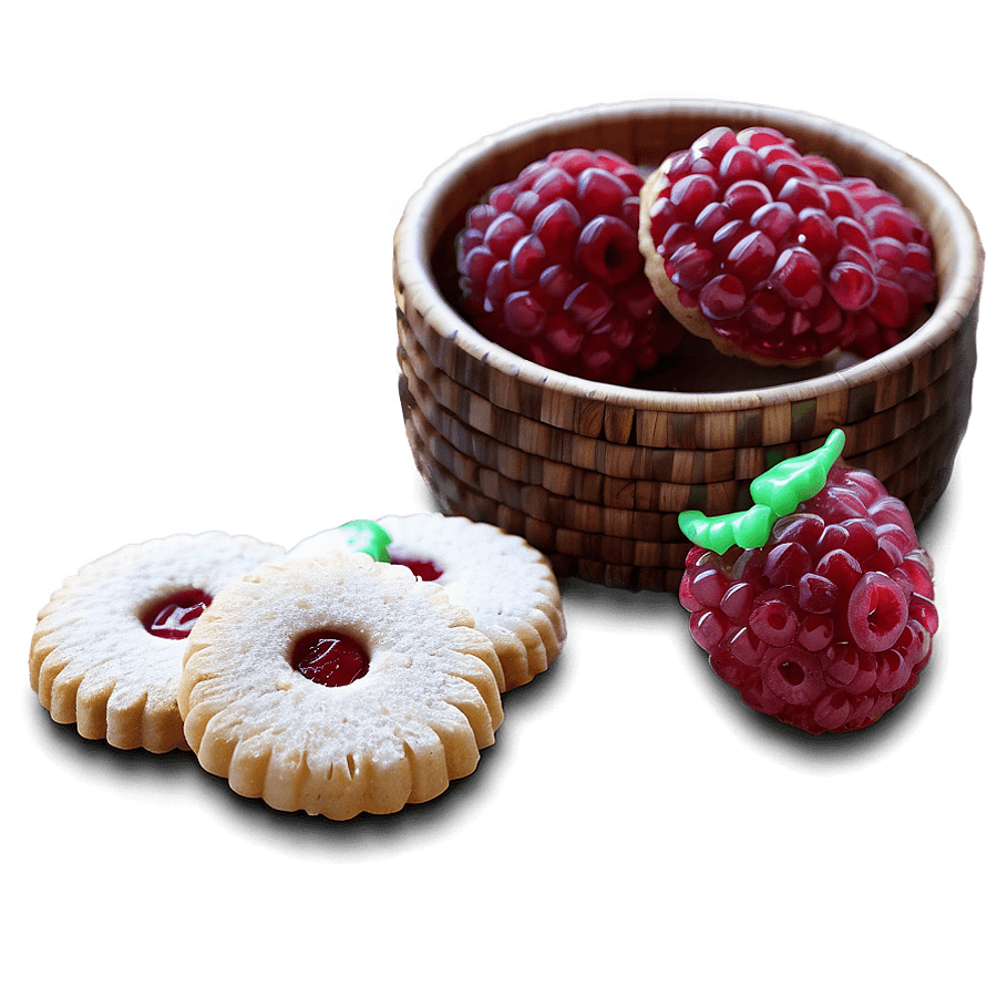 Raspberry Linzer Cookies PNG 95