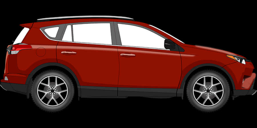 Red S U V Side Profile Vector Illustration