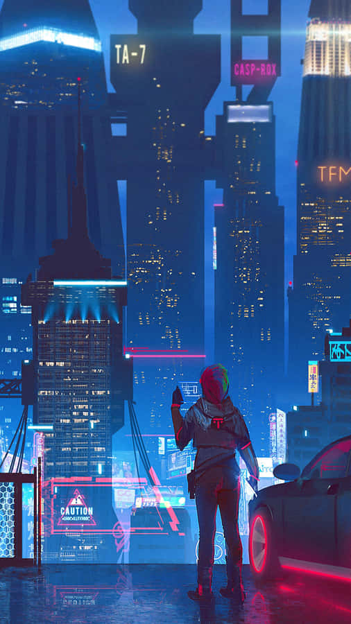 Chiamata Telefonica in Città Cyberpunk
