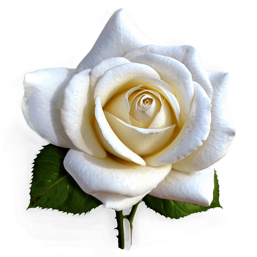 Hand Drawn White Rose PNG 15