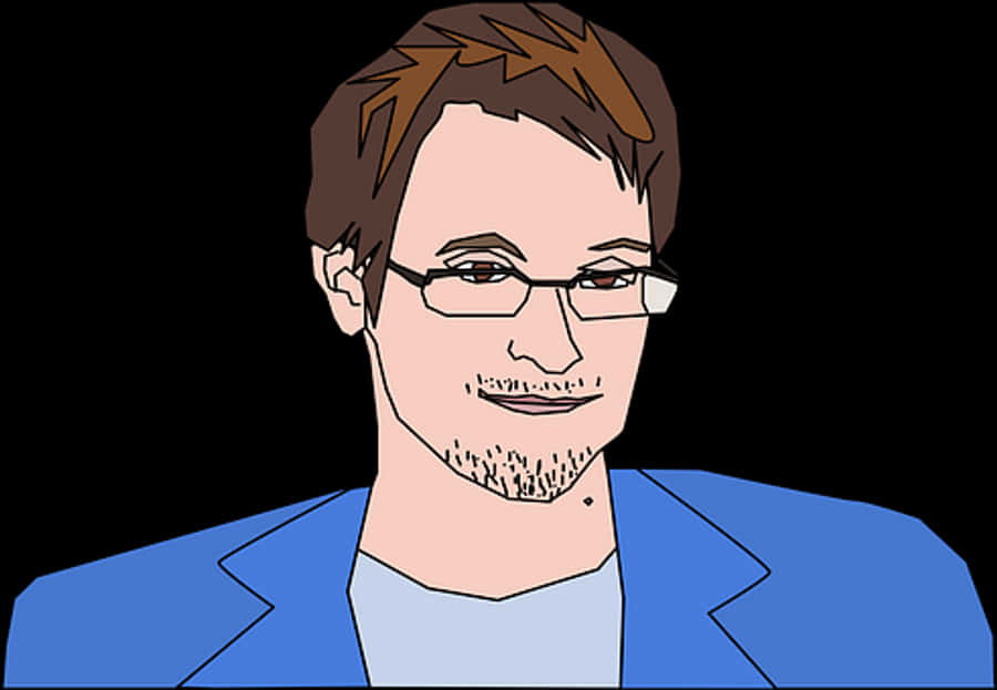 Cartoon Manin Blue Jacket