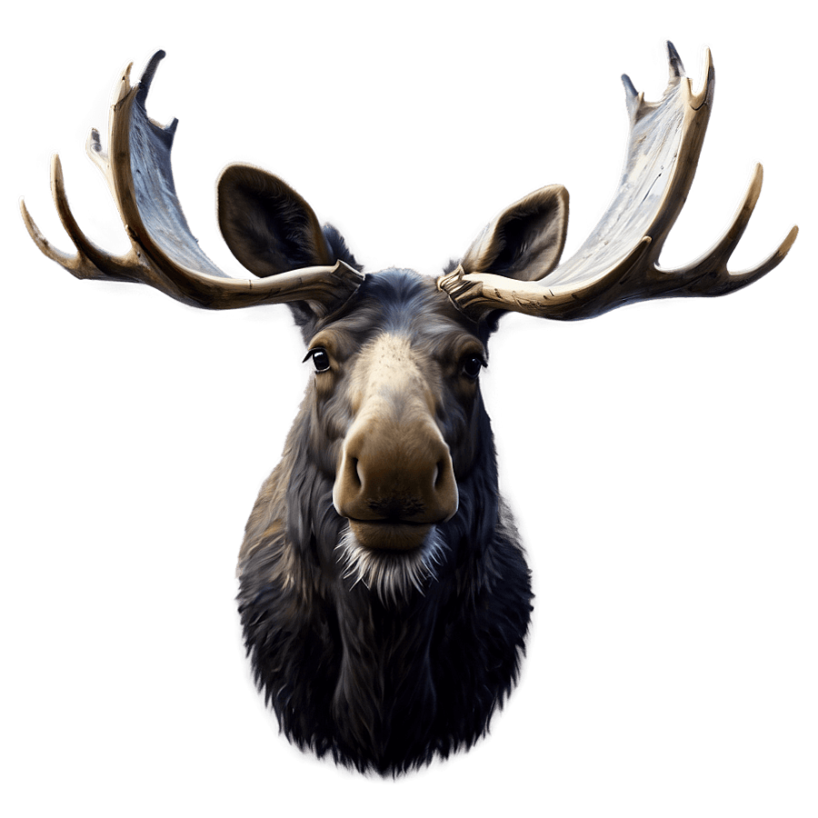 Detailed Moose Head Drawing PNG riy88