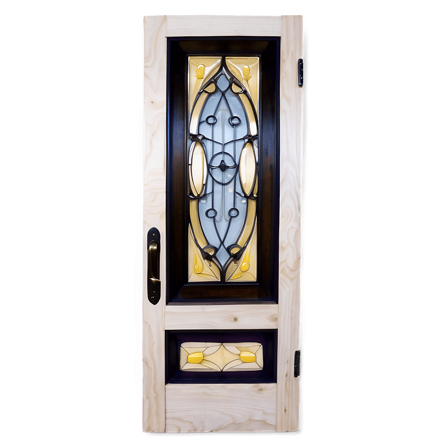 Handcrafted Door with Glass PNG 50