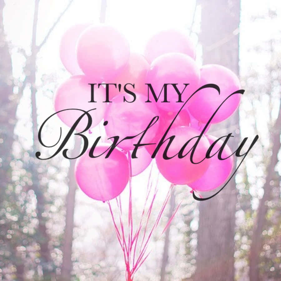 Ballons roses dans les bois, c'est mon anniversaire